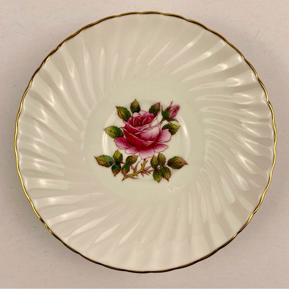 Northumbria Carleton Rose Saucer Replacement Bone China, Vintage England